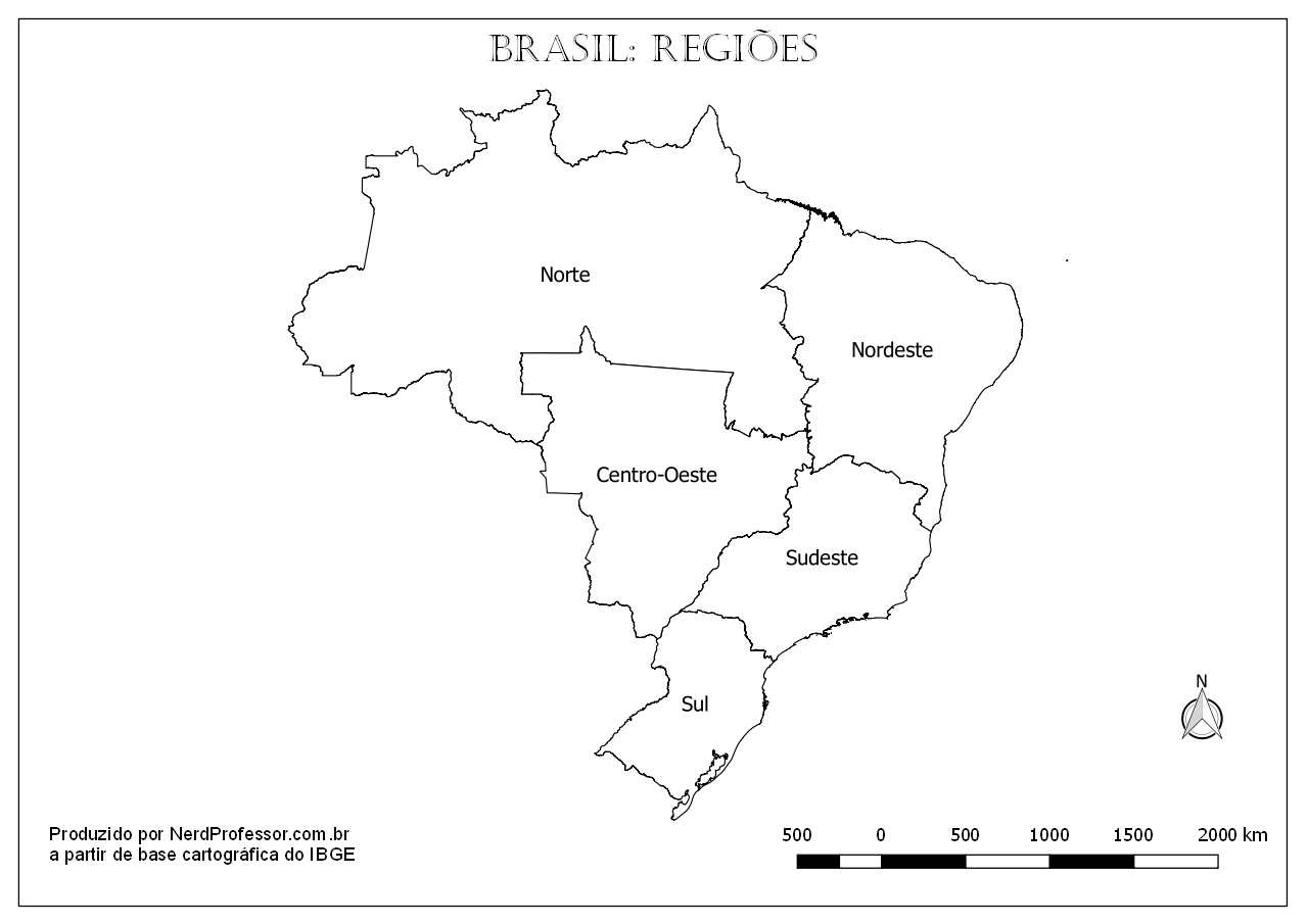 Mapa Brasil Regiões Nerd Professor