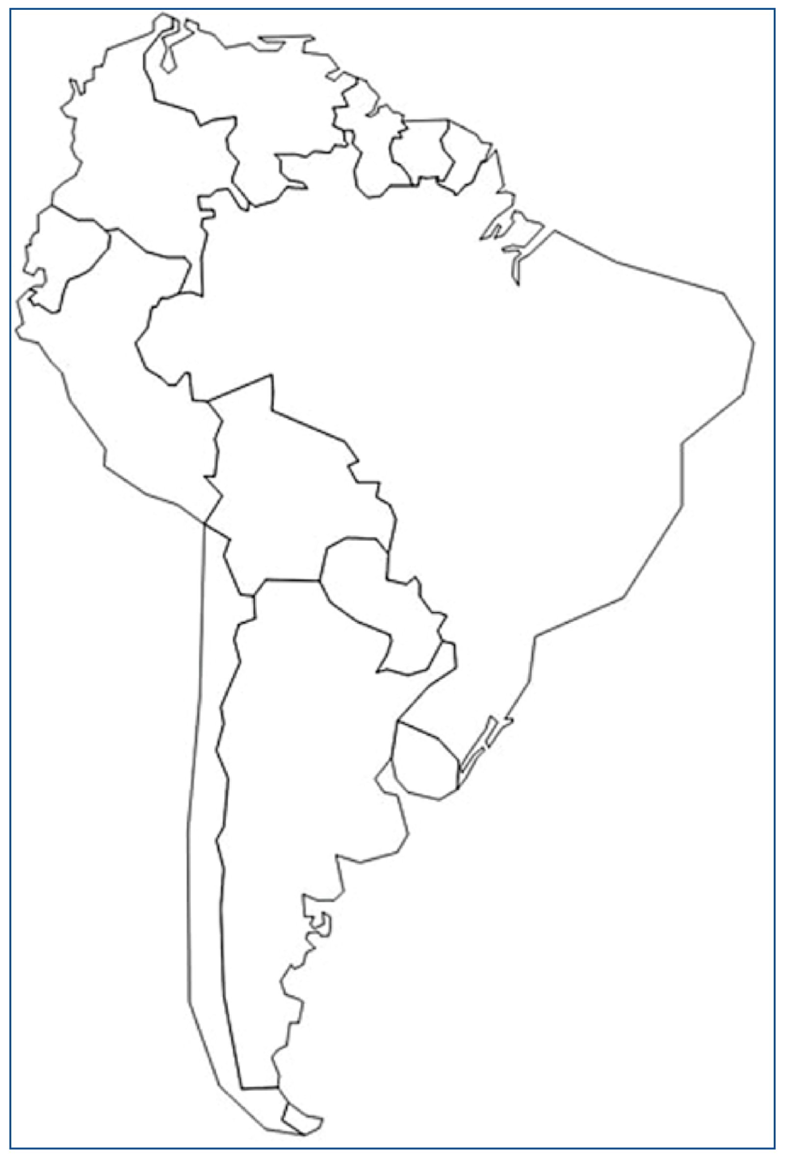 Mapa Da América Latina Para Colorir - ENSINO