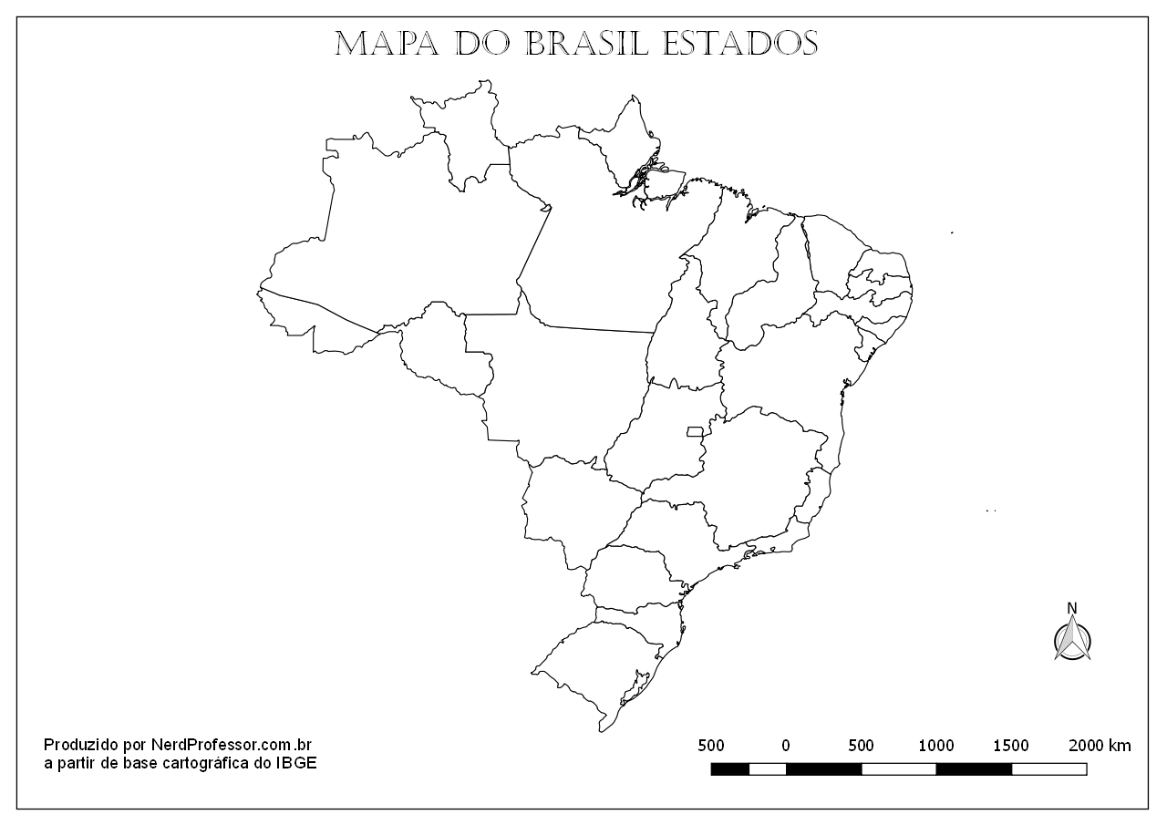 Mapa Estados e Capitais do Brasil Colorir - NerdProfessor