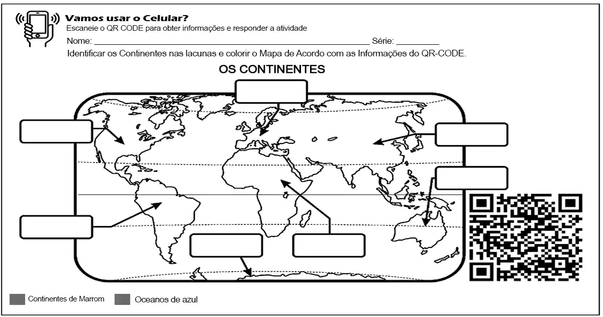 Atividade Continentes Qr Code Geografia Nerdprofessor 7095