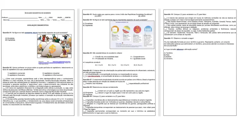 Avaliação Diagnóstica Geografia 9º Ano