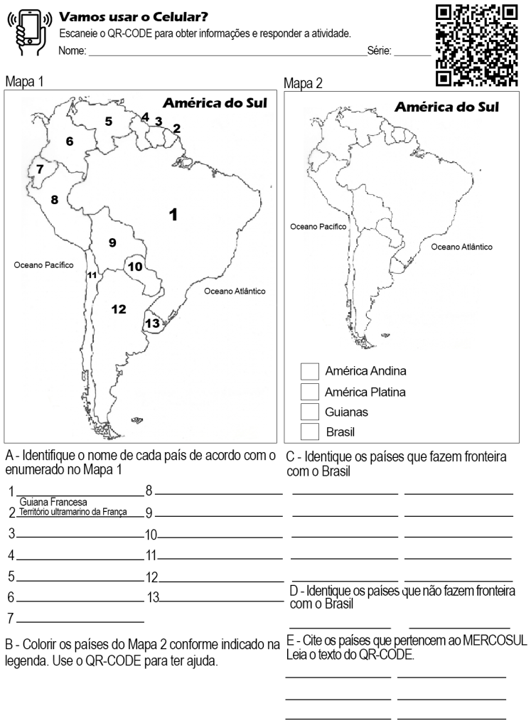 Atividade América Do Sul Qr Code Nerdprofessor 6077