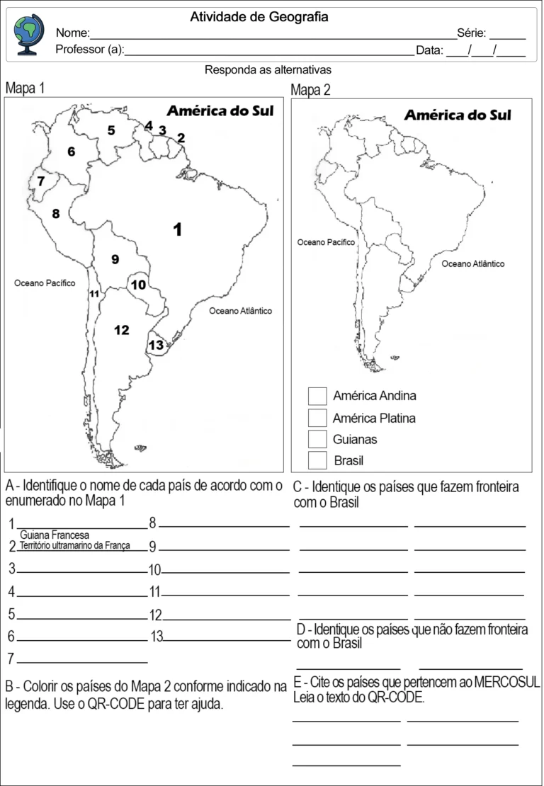 Atividade América do Sul – QR-Code