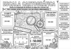 Escala Cartográfica – Atividade PDF para colorir