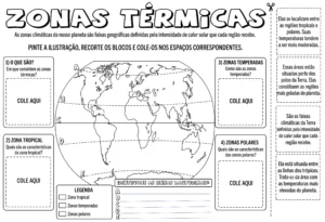 Zonas Térmicas da Terra – Atividade PDF para colorir