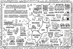 Atividade Colorir Região Centro-Oeste: Atividades Econômicas