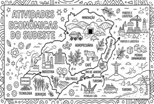 Atividade Colorir Região Sudeste: Atividades Econômicas